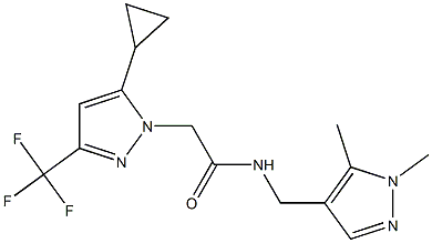 2-[5-cyclopropyl-3-(trifluoromethyl)-1H-pyrazol-1-yl]-N-[(1,5-dimethyl-1H-pyrazol-4-yl)methyl]acetamide 구조식 이미지