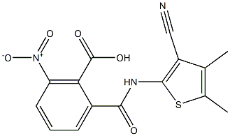 2-{[(3-cyano-4,5-dimethyl-2-thienyl)amino]carbonyl}-6-nitrobenzoic acid Structure