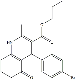 propyl 4-(4-bromophenyl)-2-methyl-5-oxo-1,4,5,6,7,8-hexahydro-3-quinolinecarboxylate Structure