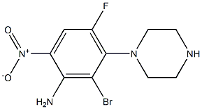 1-{3-amino-2-bromo-6-fluoro-4-nitrophenyl}piperazine 구조식 이미지