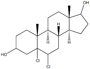 5,6-dichloroandrostane-3,17-diol Structure