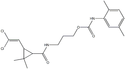 3-({[3-(2,2-dichlorovinyl)-2,2-dimethylcyclopropyl]carbonyl}amino)propyl 2,5-dimethylphenylcarbamate 구조식 이미지