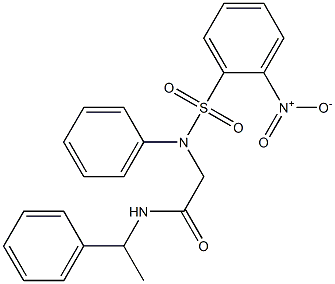 2-[({2-nitrophenyl}sulfonyl)(phenyl)amino]-N-(1-phenylethyl)acetamide 구조식 이미지