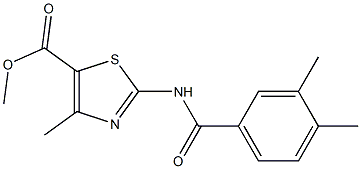 methyl 2-[(3,4-dimethylbenzoyl)amino]-4-methyl-1,3-thiazole-5-carboxylate Structure
