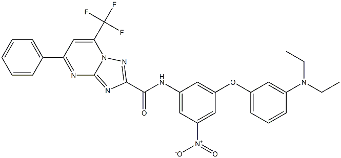 N-{3-[3-(diethylamino)phenoxy]-5-nitrophenyl}-5-phenyl-7-(trifluoromethyl)[1,2,4]triazolo[1,5-a]pyrimidine-2-carboxamide Structure