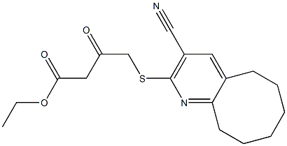 ethyl 4-[(3-cyano-5,6,7,8,9,10-hexahydrocycloocta[b]pyridin-2-yl)sulfanyl]-3-oxobutanoate Structure