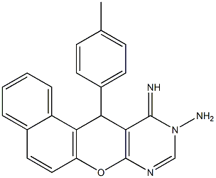 11-imino-12-(4-methylphenyl)-11H-benzo[5,6]chromeno[2,3-d]pyrimidin-10(12H)-ylamine Structure