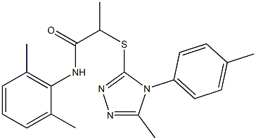 N-(2,6-dimethylphenyl)-2-{[5-methyl-4-(4-methylphenyl)-4H-1,2,4-triazol-3-yl]sulfanyl}propanamide 구조식 이미지