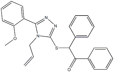 2-{[4-allyl-5-(2-methoxyphenyl)-4H-1,2,4-triazol-3-yl]sulfanyl}-1,2-diphenylethanone 구조식 이미지