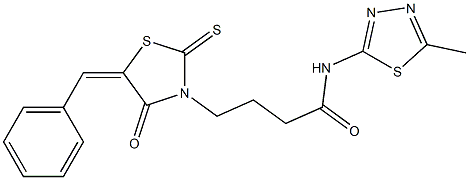 4-(5-benzylidene-4-oxo-2-thioxo-1,3-thiazolidin-3-yl)-N-(5-methyl-1,3,4-thiadiazol-2-yl)butanamide 구조식 이미지