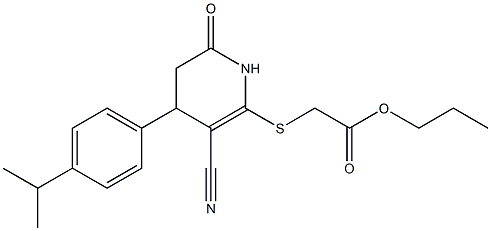 propyl {[3-cyano-4-(4-isopropylphenyl)-6-oxo-1,4,5,6-tetrahydro-2-pyridinyl]sulfanyl}acetate Structure