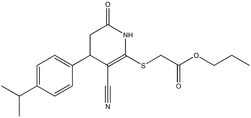 propyl {[3-cyano-4-(4-isopropylphenyl)-6-oxo-1,4,5,6-tetrahydro-2-pyridinyl]sulfanyl}acetate 구조식 이미지