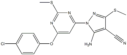 5-amino-1-[6-(4-chlorophenoxy)-2-(methylsulfanyl)-4-pyrimidinyl]-3-(methylsulfanyl)-1H-pyrazole-4-carbonitrile 구조식 이미지