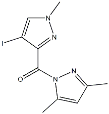 3-[(3,5-dimethyl-1H-pyrazol-1-yl)carbonyl]-4-iodo-1-methyl-1H-pyrazole 구조식 이미지
