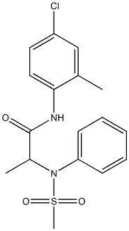 N-(4-chloro-2-methylphenyl)-2-[(methylsulfonyl)anilino]propanamide 구조식 이미지