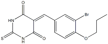 5-(3-bromo-4-propoxybenzylidene)-2-thioxodihydro-4,6(1H,5H)-pyrimidinedione 구조식 이미지