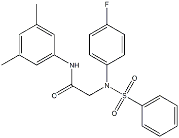 N-(3,5-dimethylphenyl)-2-[(4-fluorophenyl)(phenylsulfonyl)amino]acetamide 구조식 이미지