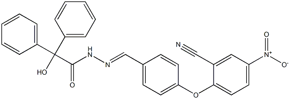 N'-(4-{2-cyano-4-nitrophenoxy}benzylidene)-2-hydroxy-2,2-diphenylacetohydrazide 구조식 이미지