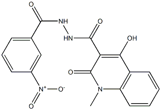 4-hydroxy-N'-({3-nitrophenyl}carbonyl)-1-methyl-2-oxo-1,2-dihydroquinoline-3-carbohydrazide 구조식 이미지
