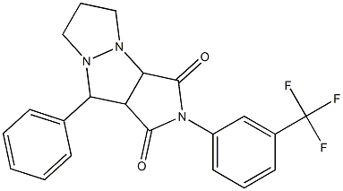 9-phenyl-2-[3-(trifluoromethyl)phenyl]tetrahydro-5H-pyrazolo[1,2-a]pyrrolo[3,4-c]pyrazole-1,3(2H,3aH)-dione 구조식 이미지