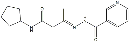 N-cyclopentyl-3-[(3-pyridinylcarbonyl)hydrazono]butanamide Structure