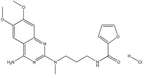 N-[3-[(4-amino-6,7-dimethoxyquina zolin-2-yl)(methyl)amino]propyl] furan-2-carboxamide Hydrochloride Structure