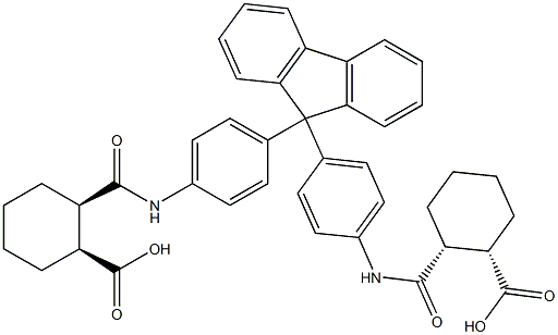 (1S,2R)-2-[(4-{9-[4-({[(1R,2S)-2-carboxycyclohexyl]carbonyl}amino)phenyl]-9H-fluoren-9-yl}anilino)carbonyl]cyclohexanecarboxylic acid 구조식 이미지