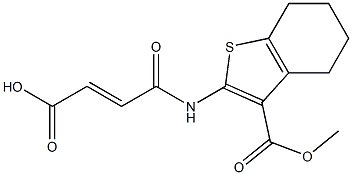 (E)-4-{[3-(methoxycarbonyl)-4,5,6,7-tetrahydro-1-benzothiophen-2-yl]amino}-4-oxo-2-butenoic acid 구조식 이미지