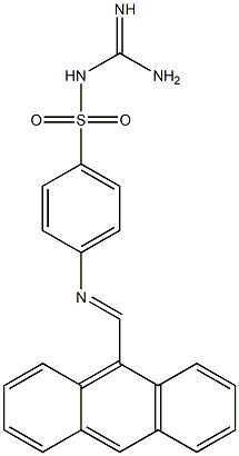{[amino(imino)methyl]amino}(4-{[(E)-9-anthrylmethylidene]amino}phenyl)dioxo-lambda~6~-sulfane 구조식 이미지
