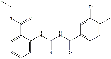 2-({[(3-bromo-4-methylbenzoyl)amino]carbothioyl}amino)-N-ethylbenzamide Structure