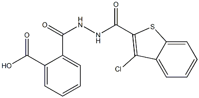 2-({2-[(3-chloro-1-benzothiophen-2-yl)carbonyl]hydrazino}carbonyl)benzoic acid 구조식 이미지