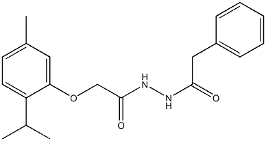 2-(2-isopropyl-5-methylphenoxy)-N'-(2-phenylacetyl)acetohydrazide Structure