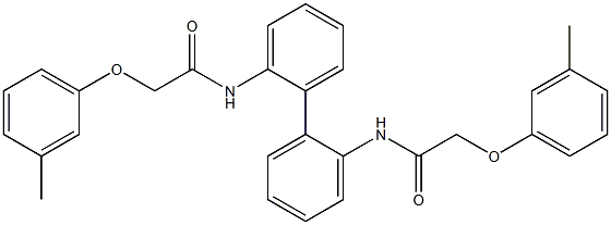 2-(3-methylphenoxy)-N-(2'-{[2-(3-methylphenoxy)acetyl]amino}[1,1'-biphenyl]-2-yl)acetamide 구조식 이미지