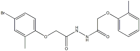 2-(4-bromo-2-methylphenoxy)-N'-[2-(2-methylphenoxy)acetyl]acetohydrazide 구조식 이미지