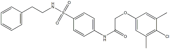 2-(4-chloro-3,5-dimethylphenoxy)-N-{4-[(phenethylamino)sulfonyl]phenyl}acetamide Structure