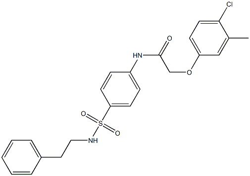2-(4-chloro-3-methylphenoxy)-N-{4-[(phenethylamino)sulfonyl]phenyl}acetamide 구조식 이미지