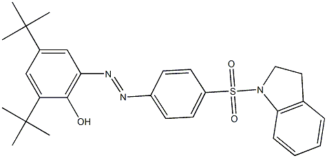 2,4-di(tert-butyl)-6-{(E)-2-[4-(2,3-dihydro-1H-indol-1-ylsulfonyl)phenyl]diazenyl}phenol 구조식 이미지