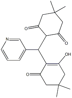 2-[(2-hydroxy-4,4-dimethyl-6-oxo-1-cyclohexen-1-yl)(3-pyridinyl)methyl]-5,5-dimethyl-1,3-cyclohexanedione 구조식 이미지