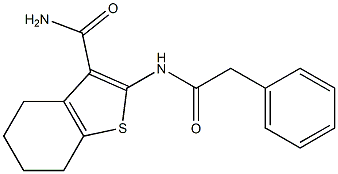 2-[(2-phenylacetyl)amino]-4,5,6,7-tetrahydro-1-benzothiophene-3-carboxamide 구조식 이미지