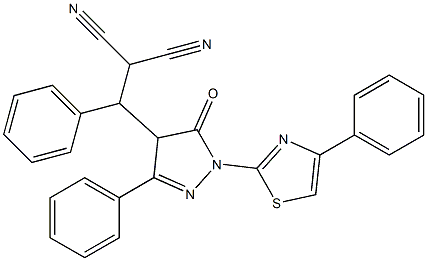 2-[[5-oxo-3-phenyl-1-(4-phenyl-1,3-thiazol-2-yl)-4,5-dihydro-1H-pyrazol-4-yl](phenyl)methyl]malononitrile 구조식 이미지