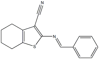 2-{[(E)-phenylmethylidene]amino}-4,5,6,7-tetrahydro-1-benzothiophene-3-carbonitrile 구조식 이미지