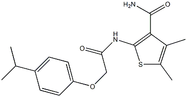 2-{[2-(4-isopropylphenoxy)acetyl]amino}-4,5-dimethyl-3-thiophenecarboxamide 구조식 이미지