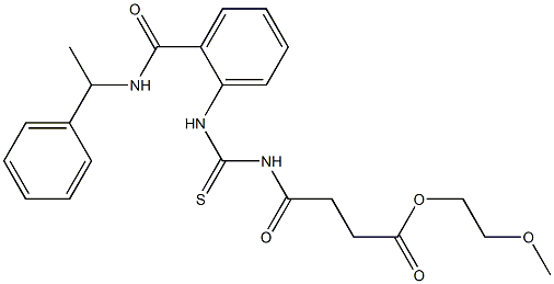 2-methoxyethyl 4-oxo-4-{[(2-{[(1-phenylethyl)amino]carbonyl}anilino)carbothioyl]amino}butanoate Structure