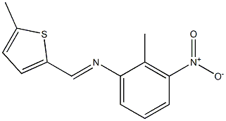 N-(2-methyl-3-nitrophenyl)-N-[(E)-(5-methyl-2-thienyl)methylidene]amine 구조식 이미지