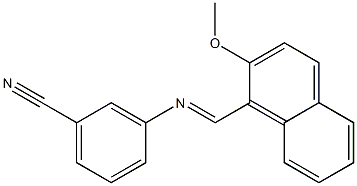 3-{[(E)-(2-methoxy-1-naphthyl)methylidene]amino}benzonitrile Structure