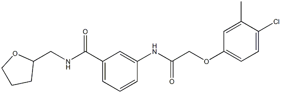 3-{[2-(4-chloro-3-methylphenoxy)acetyl]amino}-N-(tetrahydro-2-furanylmethyl)benzamide 구조식 이미지