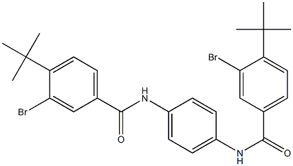 3-bromo-N-(4-{[3-bromo-4-(tert-butyl)benzoyl]amino}phenyl)-4-(tert-butyl)benzamide 구조식 이미지