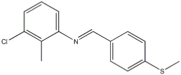 N-(3-chloro-2-methylphenyl)-N-{(E)-[4-(methylsulfanyl)phenyl]methylidene}amine 구조식 이미지