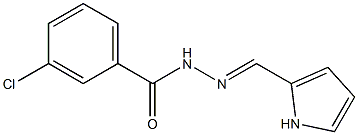 3-chloro-N'-[(E)-1H-pyrrol-2-ylmethylidene]benzohydrazide 구조식 이미지