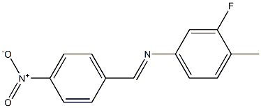 N-(3-fluoro-4-methylphenyl)-N-[(E)-(4-nitrophenyl)methylidene]amine 구조식 이미지